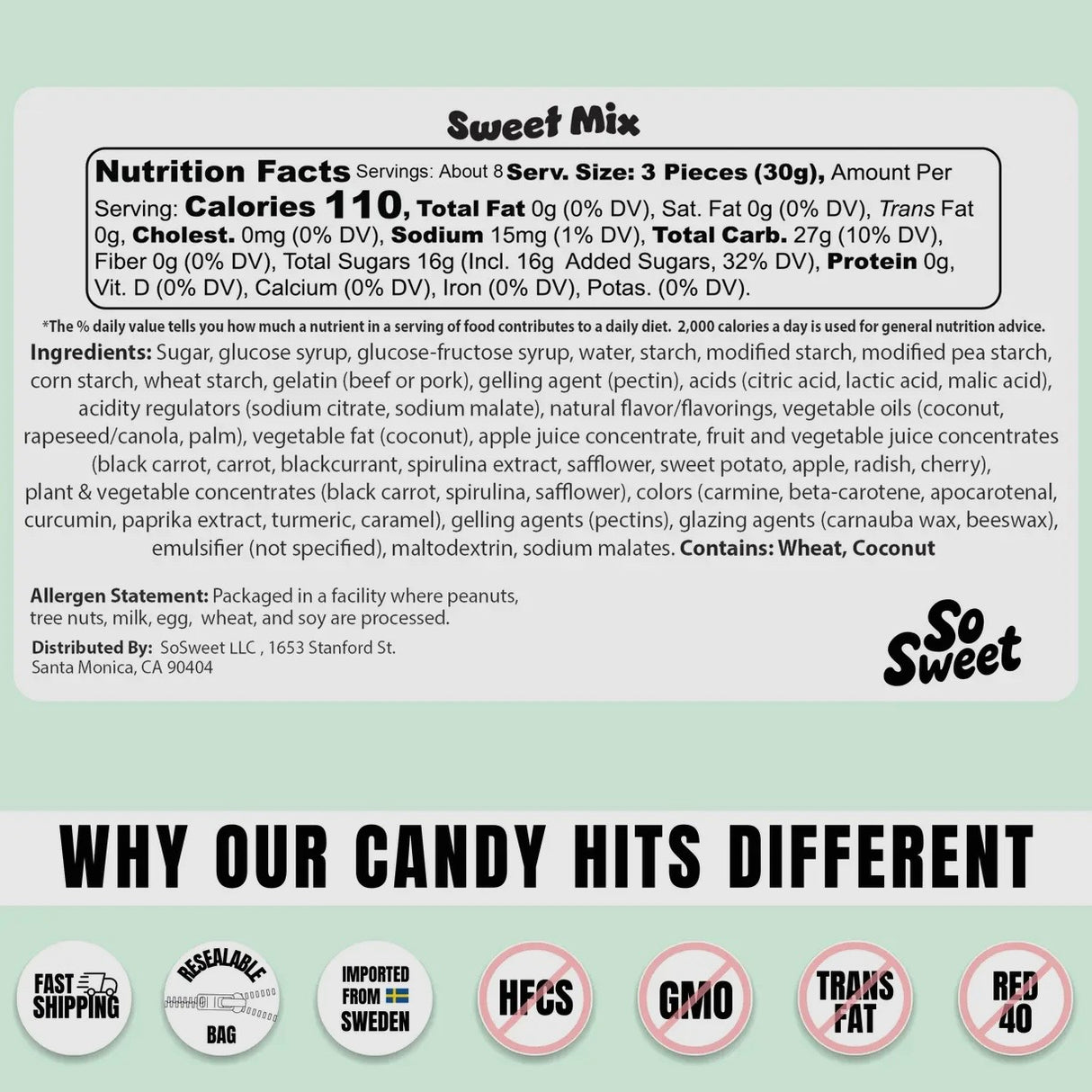 Swedish Candy Sweet Mix (8 oz)
