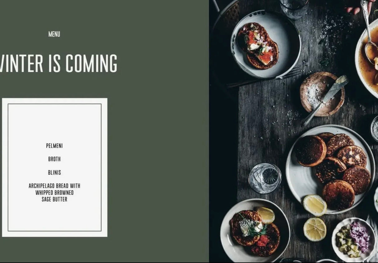 Menu – Recipes For Shared Moments