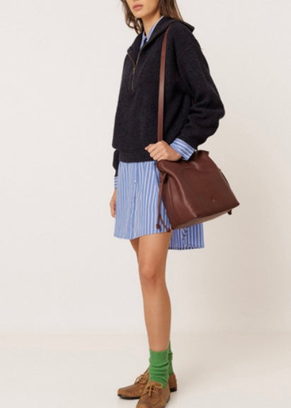 Cinched Leather Bag
