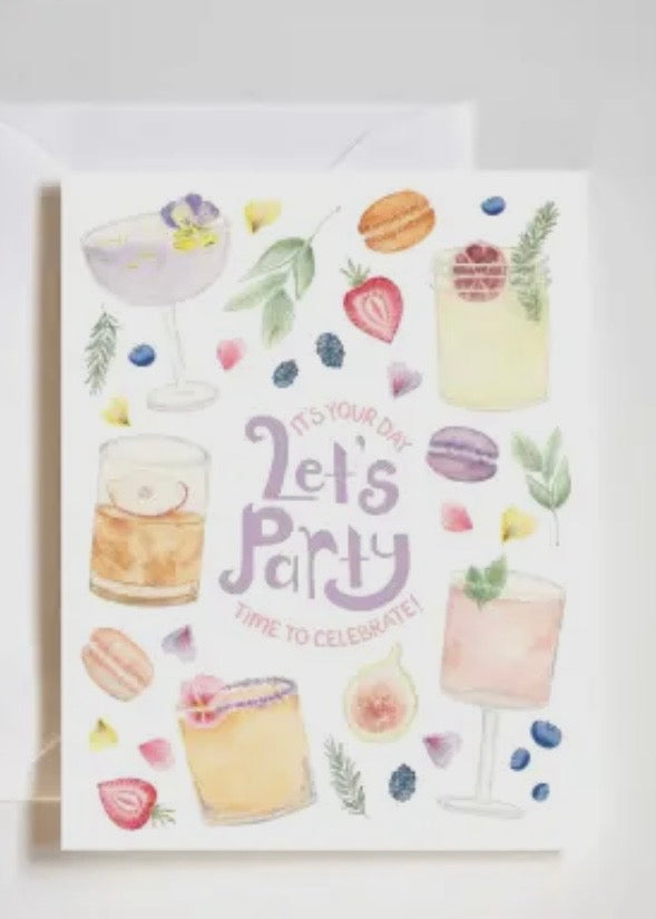 Let's Party Cocktail Birthday Card