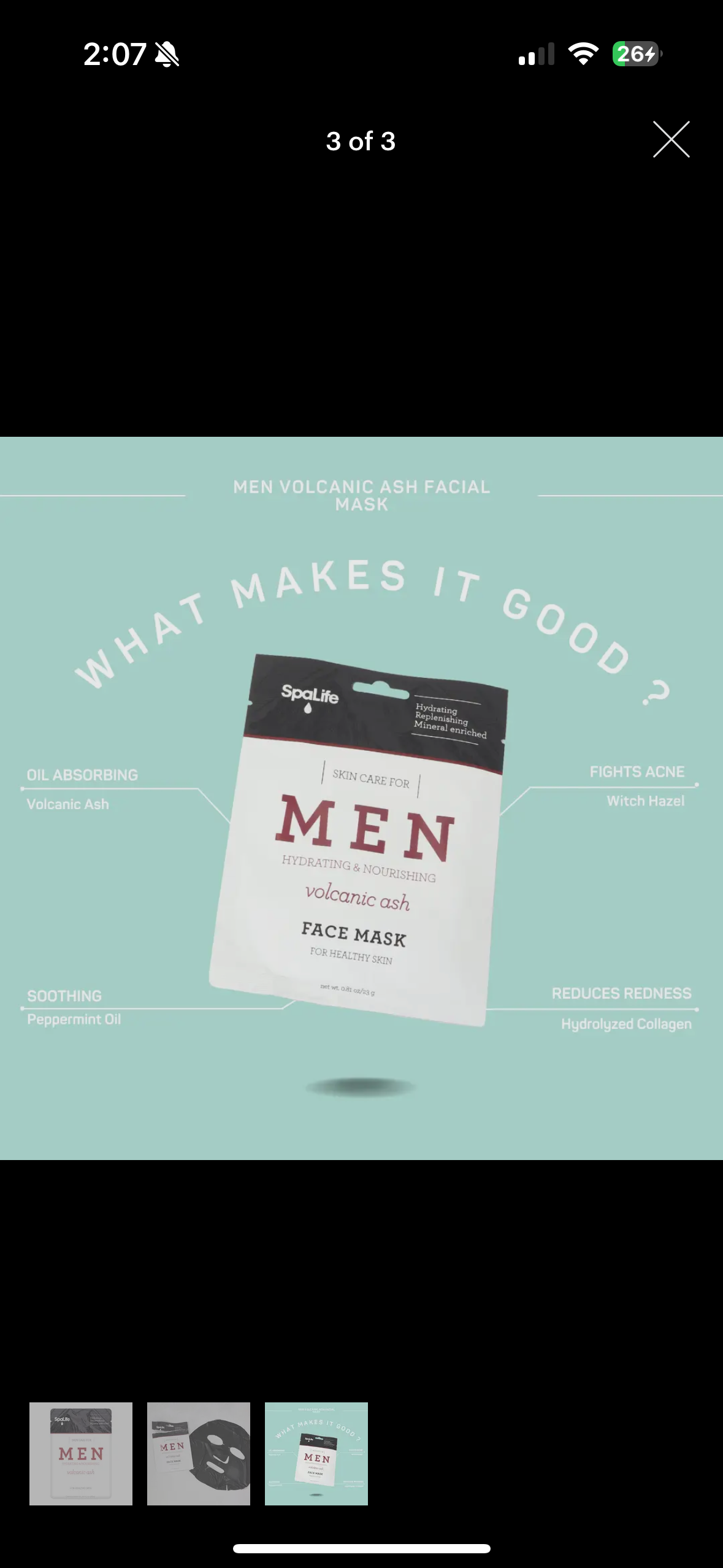 Men's Volcanic Ash Hydrating Facial Mask