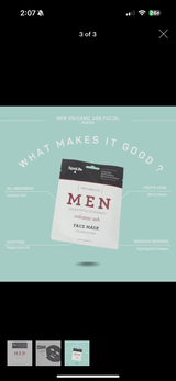 Men's Volcanic Ash Hydrating Facial Mask