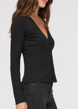 Ribbed Pima Long Sleeve Henley