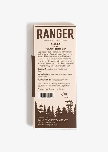 Classic Dark Chocolate Bar, 70% Cacao