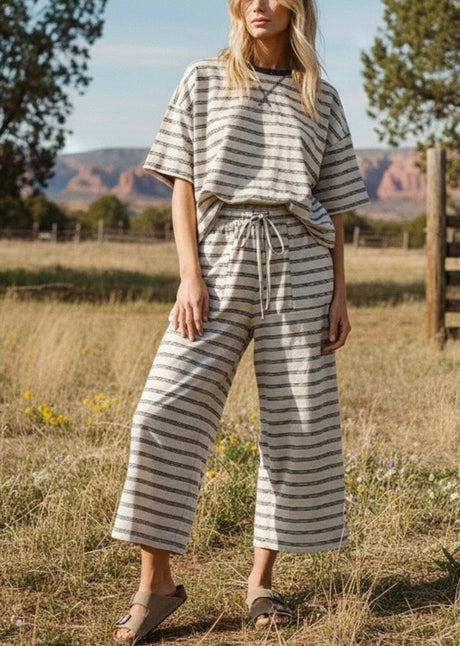Oat Milk Stripe Lounge Set