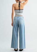 Lightweight Pleated Wide Leg