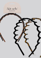 Zig Zag Headband 2pc - Black & Tort