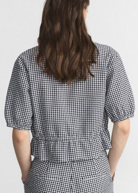 Gingham Tie-Front Blouse