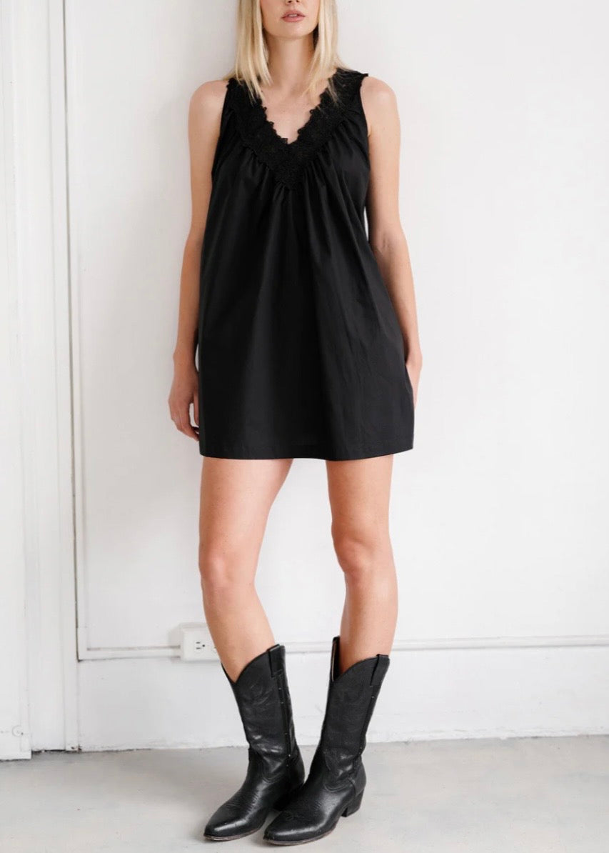 Lace Poplin Dress