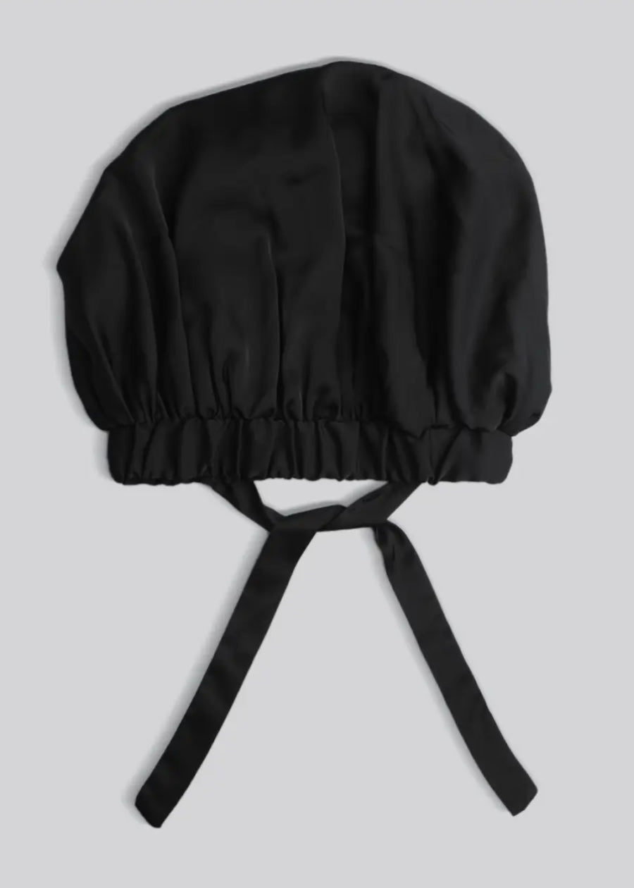 Satin Sleep Xl Adjustable Bonnet - Black