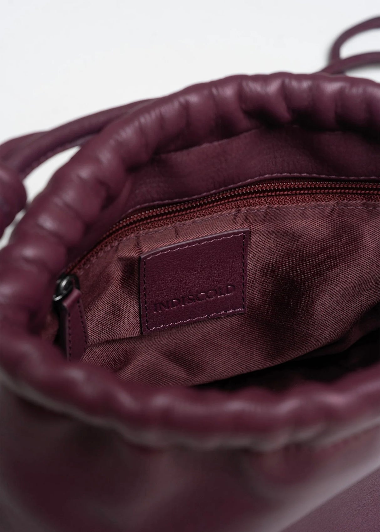Gathered Leather Tote Bag
