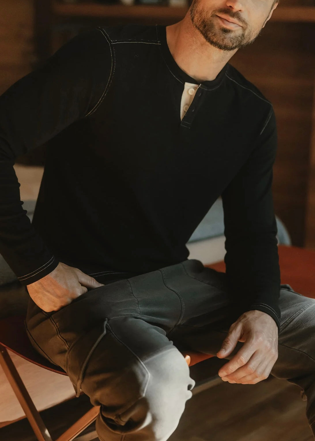 Puremeso Two Button Henley