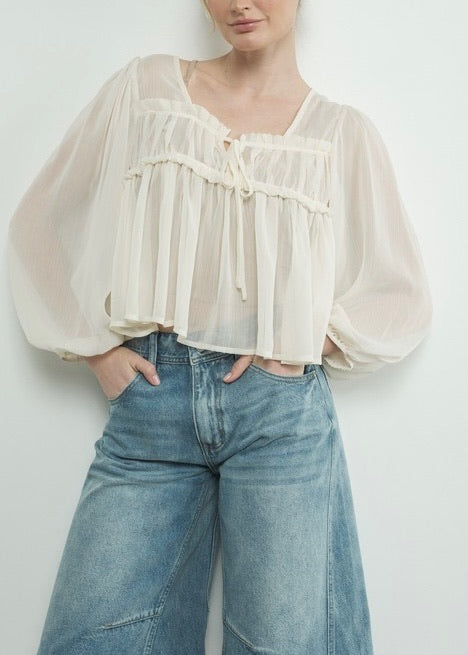 Bonnie Sheer Ruffle Blouse