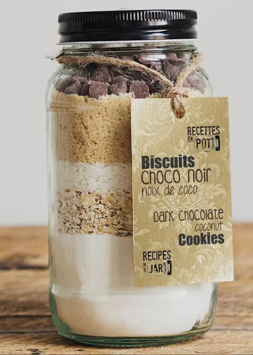 Dark Chocolate and Coconut Cookies