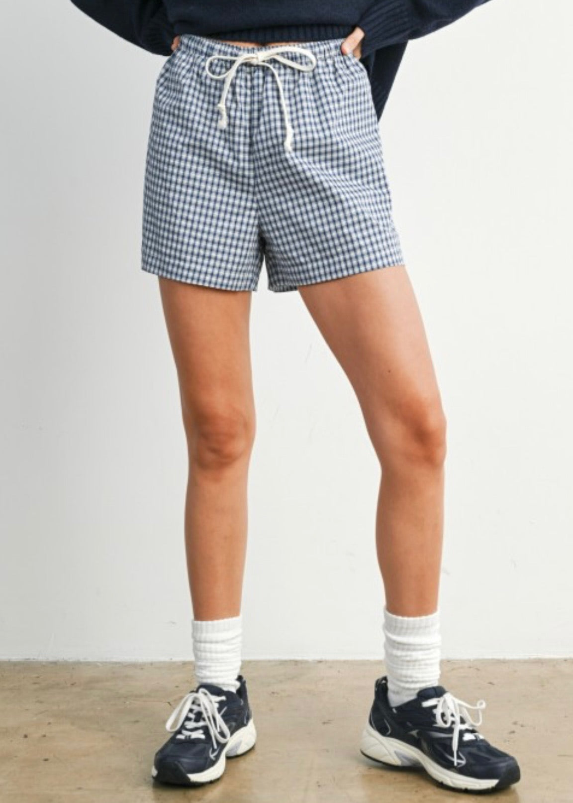 Lila Check Shorts