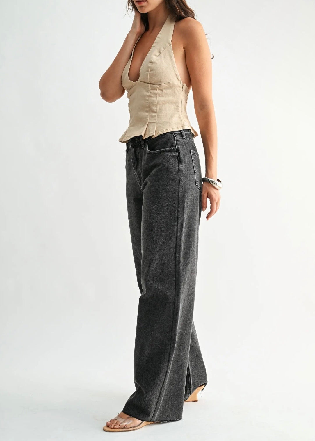 High Rise Full Length Wide Leg