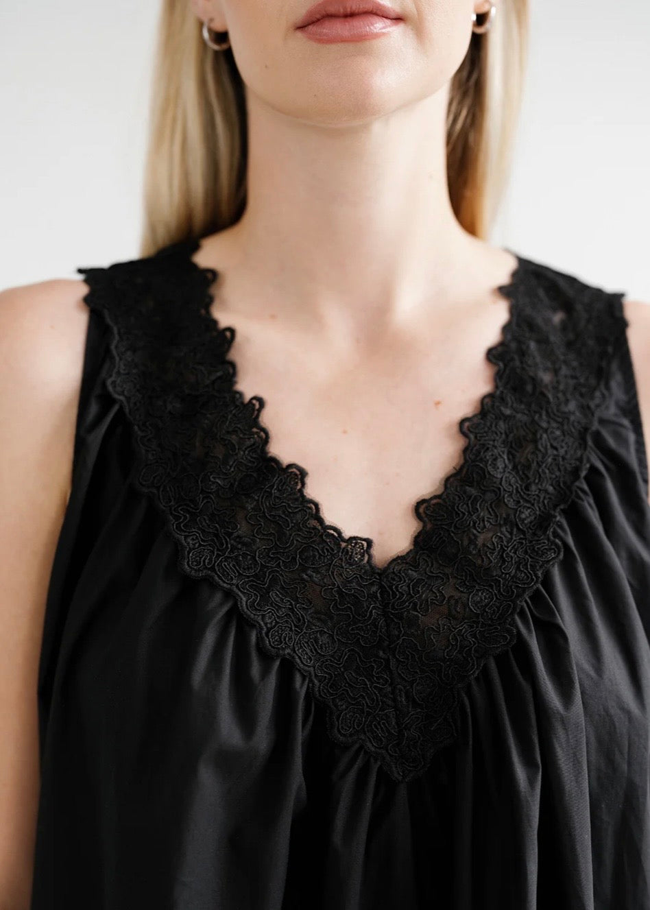 Lace Poplin Dress