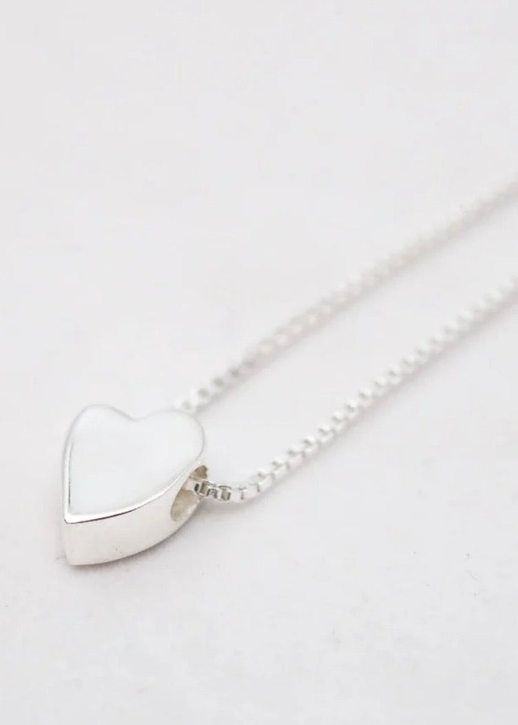 Heart Charm Necklace in Sterling Silver