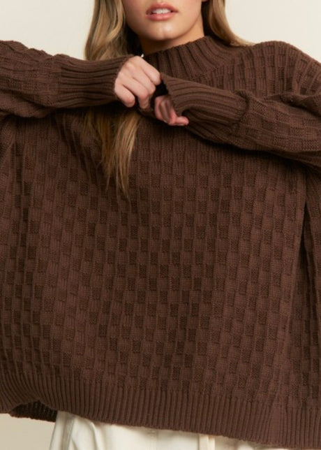 Amelia Oversized Check Sweater