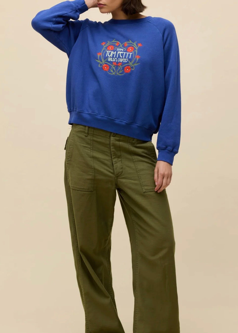 Tom Petty Wildflowers Shrunken Raglan Sweatshirt