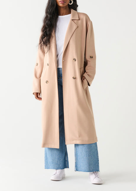 Double Breasted Knit Trench Coat