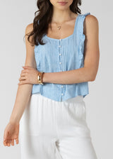 Pintuck Ruffle Tank