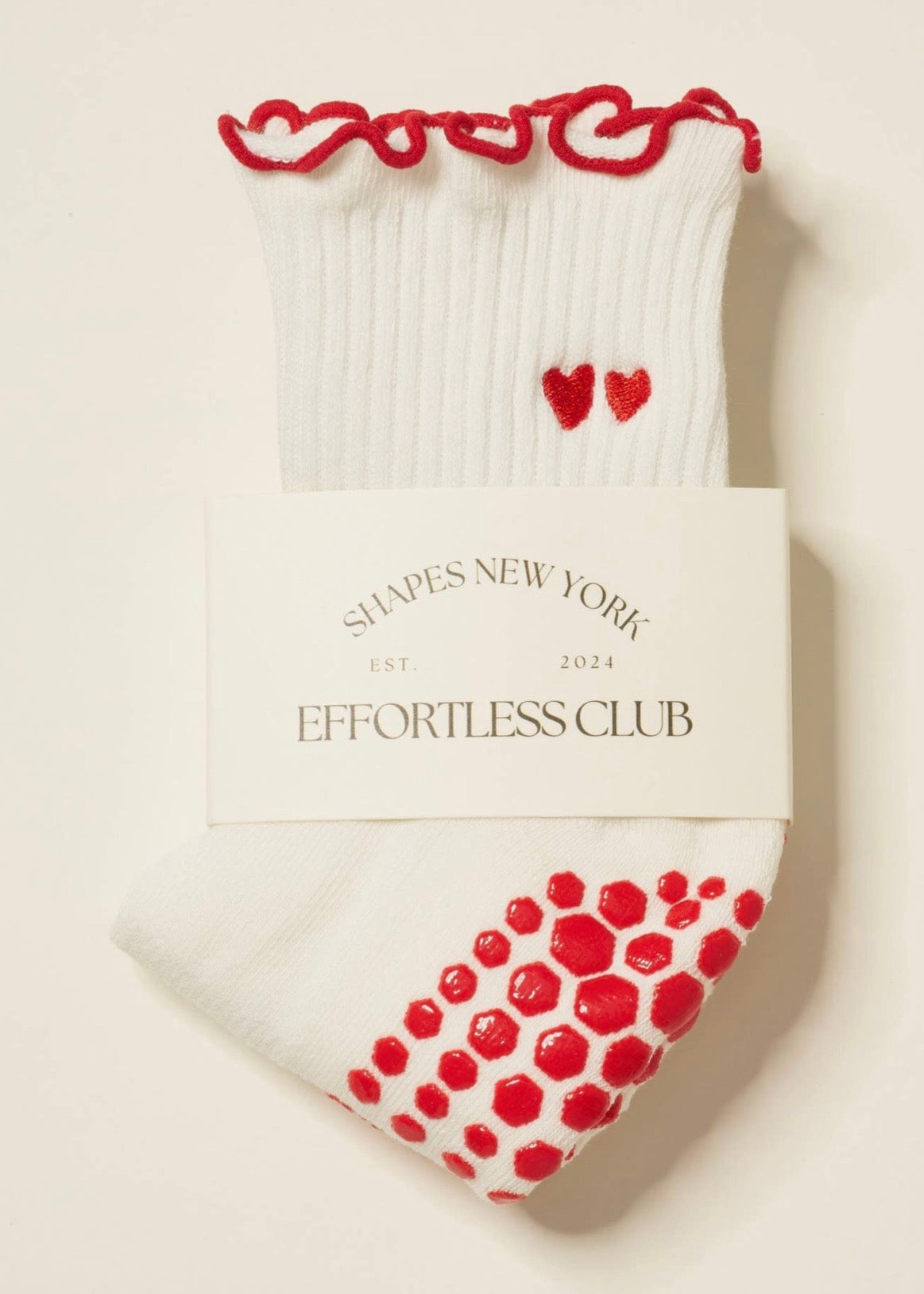 Heart Ruffle Grip Socks