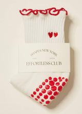 Heart Ruffle Grip Socks