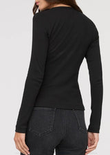 Ribbed Pima Long Sleeve Henley