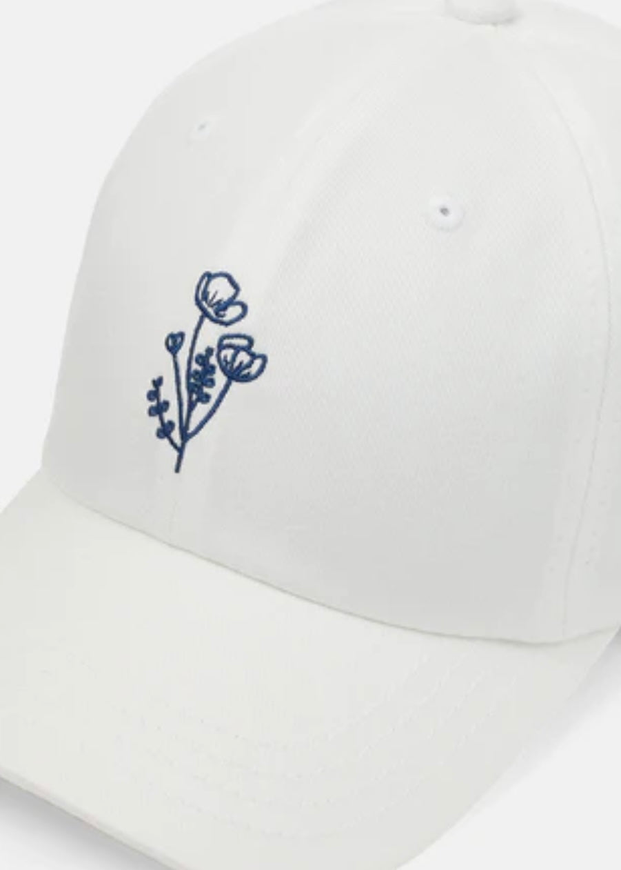 Flower Embroidery Peak Hat