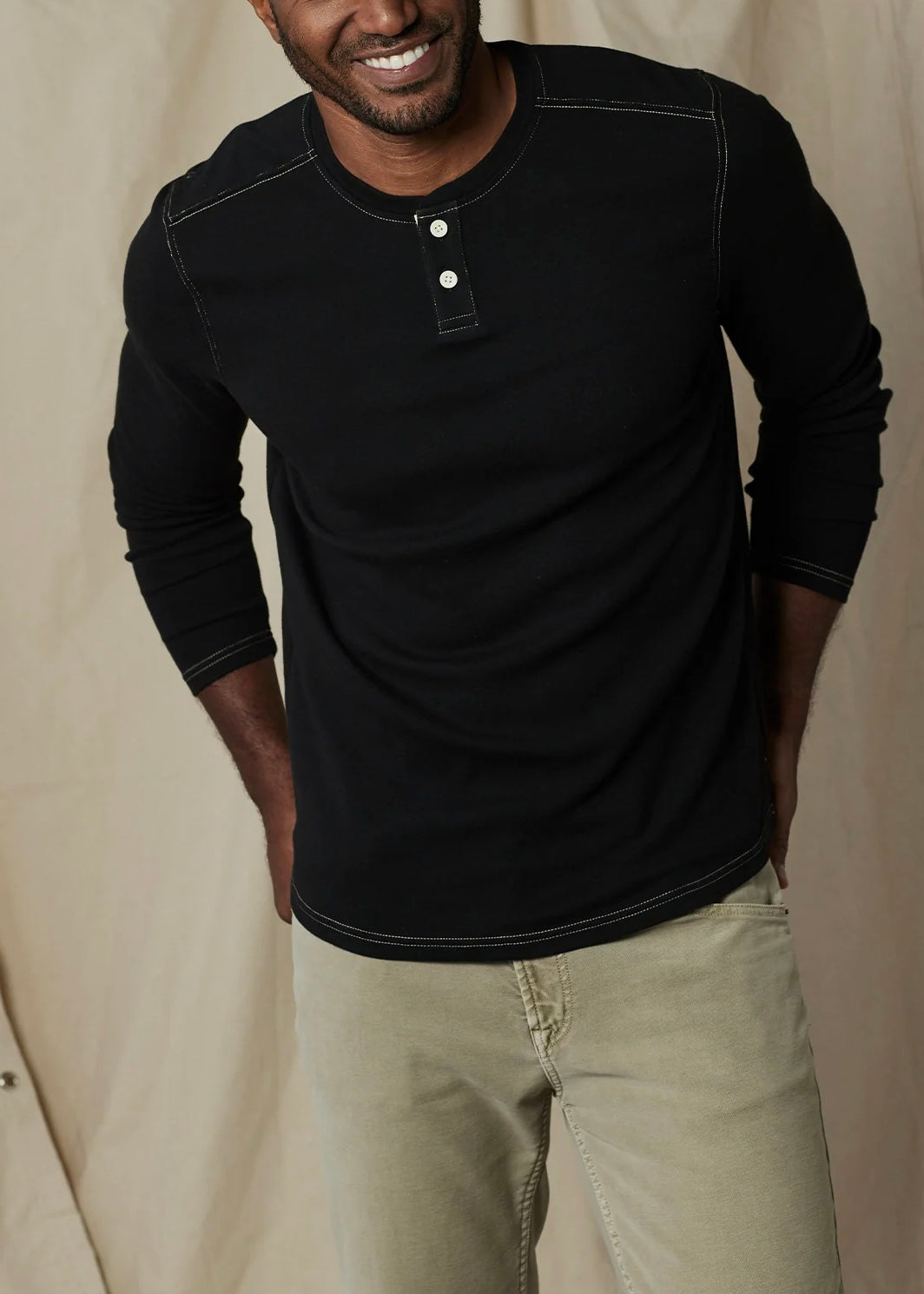 Puremeso Two Button Henley