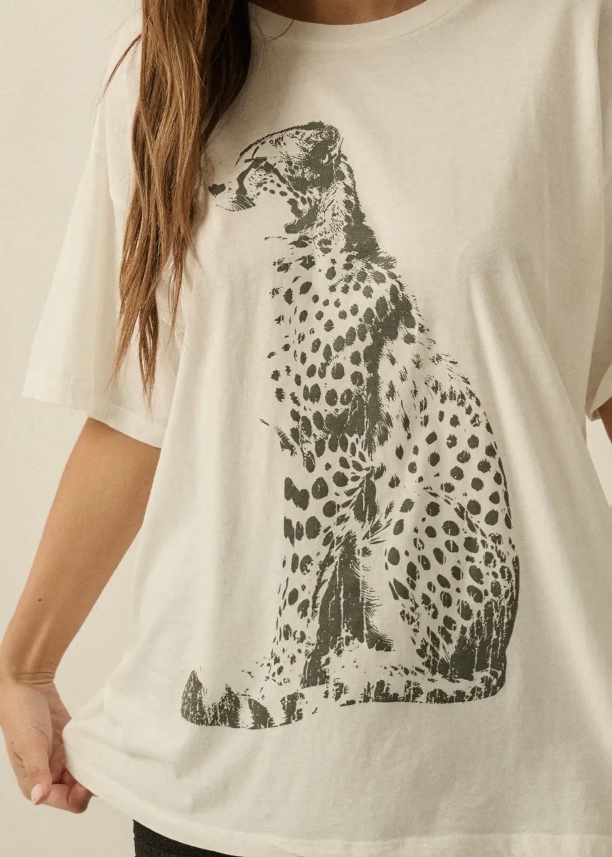 *pre-order Cheetah Oversized Graphic T-Shirt
