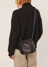 Gathered Leather Tote Bag