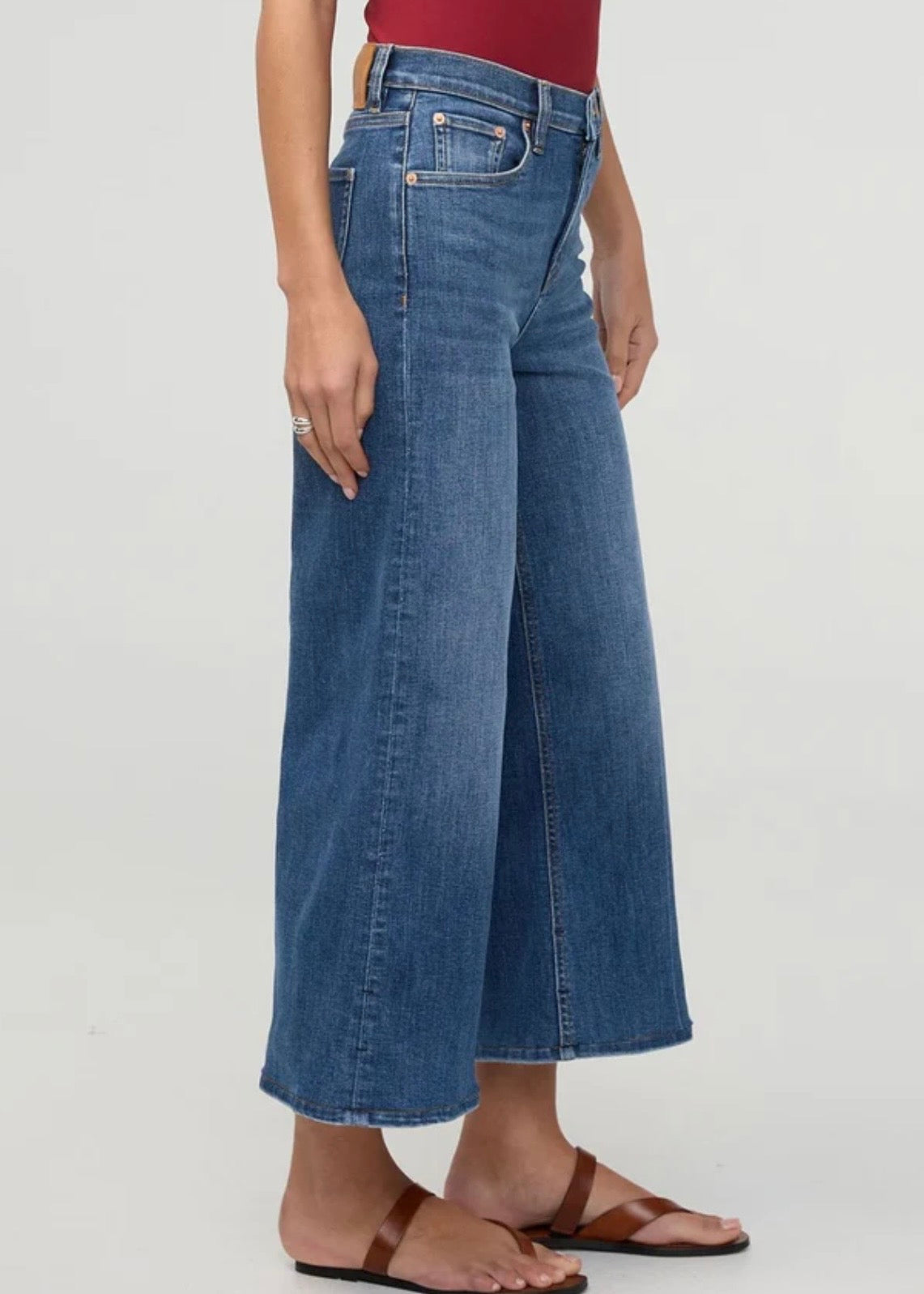 Performance Denim+ High Rise Wide Leg Crop