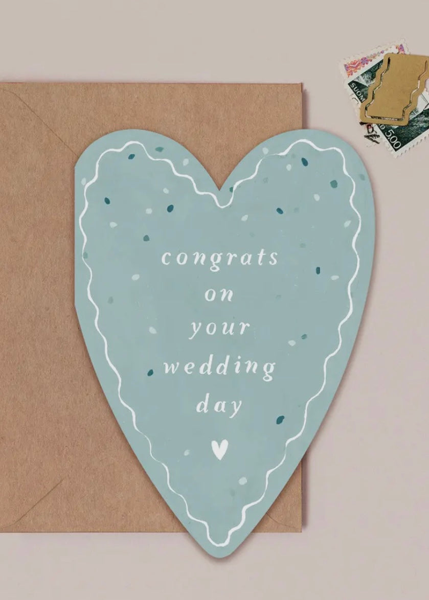 Heart Congrats Wedding Card