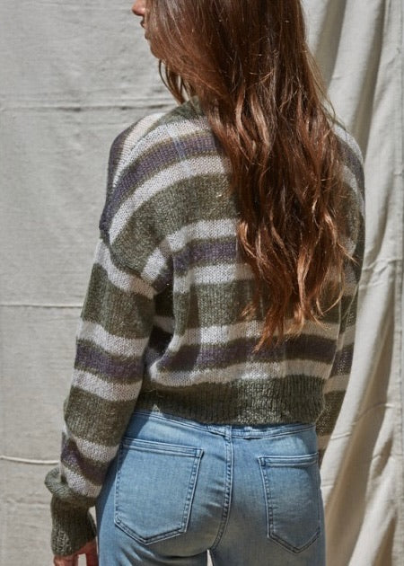 Olive Tree Stripe Cardigan