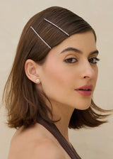 Extra Long Metal Rhinestone Bobby Pins 4pc Set - Ghost