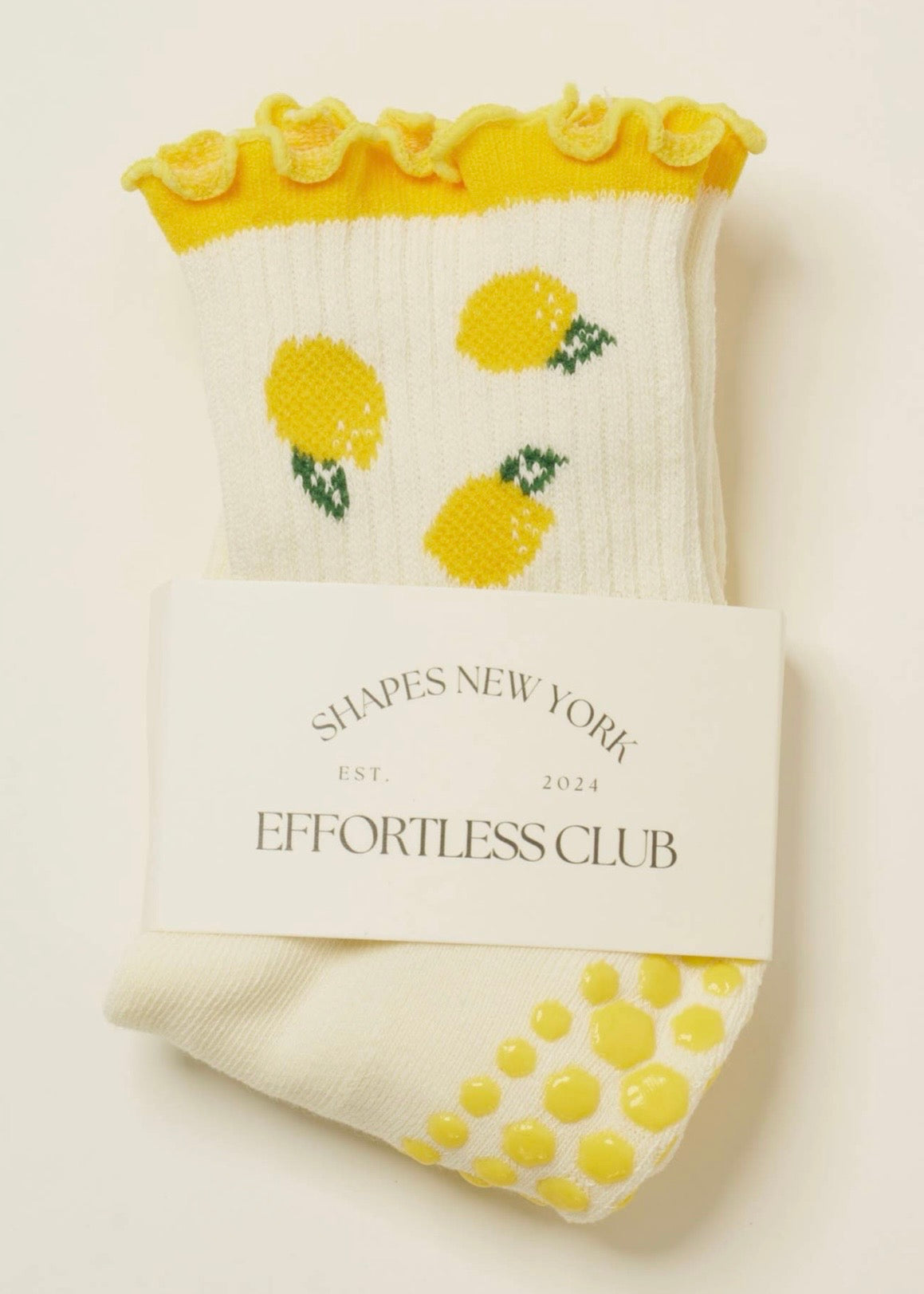 Lemon Ruffle Grip Socks