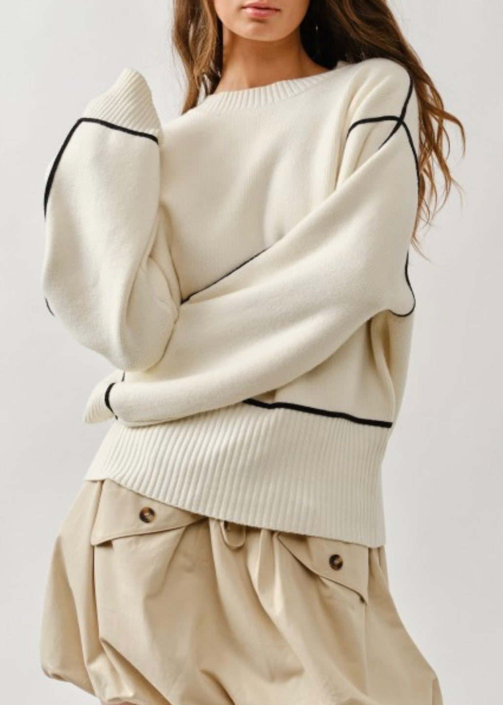 Annabelle Contrast Stitch Sweater