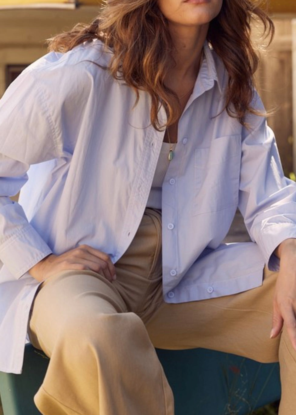 Contrast Stitch Button Down Shirt