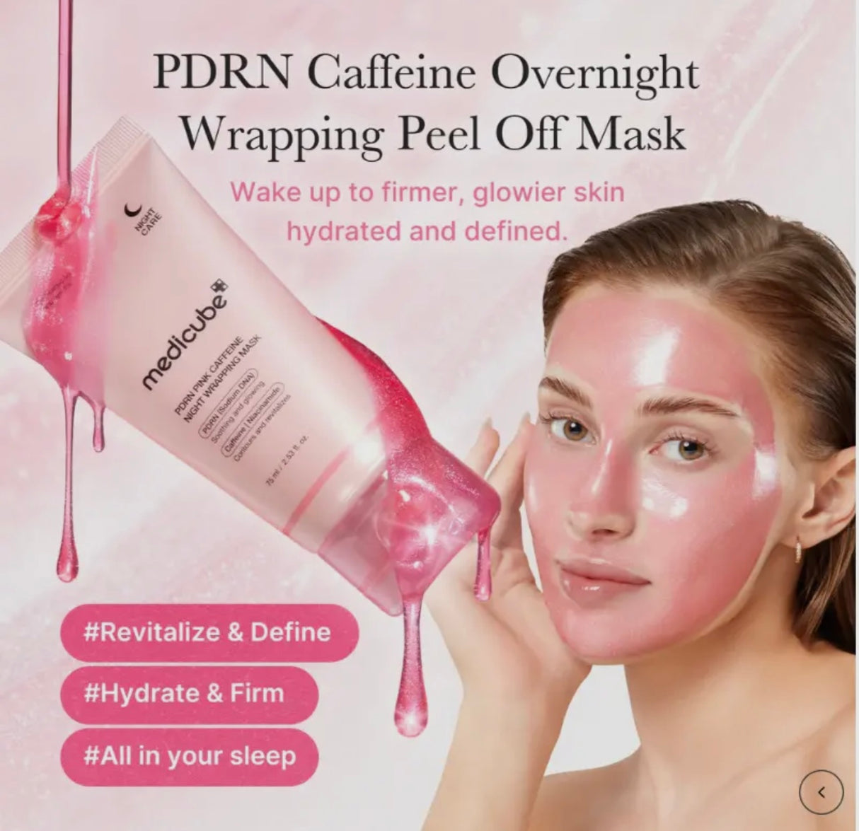 Medicube Pdrn Pink Caffeine Overnight Wrapping Mask