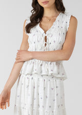 Dainty Rose Tie Front Top