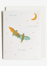 Bats Moon & Back | Letterpress Card