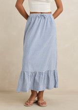 Lola Check Tiered Maxi Skirt