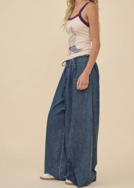 Mercury Wide Leg Denim Pants