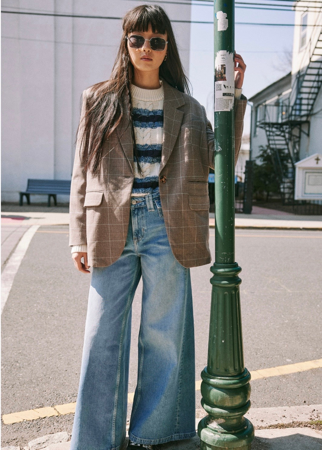 Frankie Cable Knit Stripe Pullover