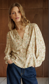 Cinched Patterend Blouse