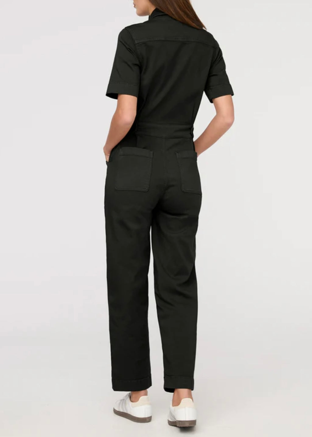 LuxTwill Boiler Suit in Evergreen – Red Ribbon - Main Image