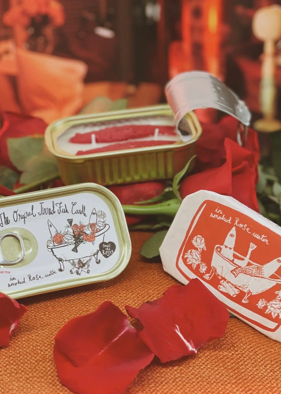 Tinned Fish Candle Smoked Rose Candle