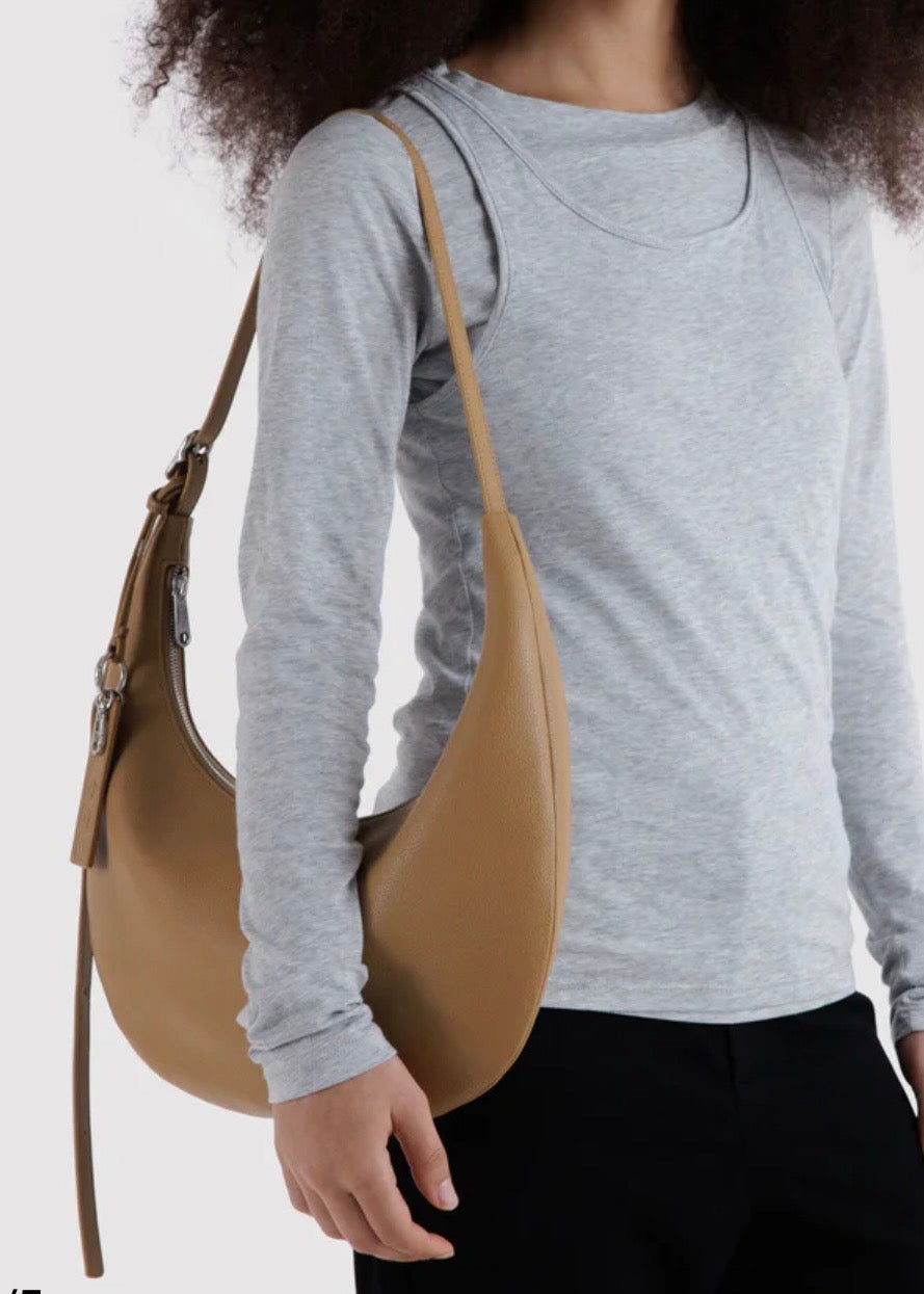 Medium Recycled Leather Flat Crescent